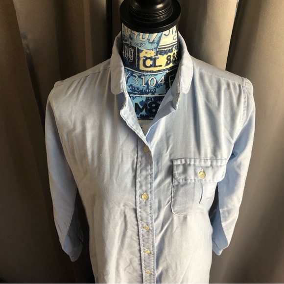 Vintage L.L. Bean Long Sleeve Midi Button Front Denim Like Collared Dress - Picture 5 of 14